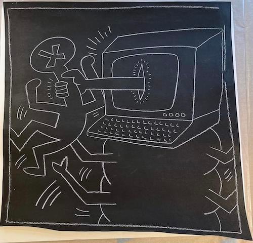 Keith Haring Untitled Subway Drawing (Computer Phone) , 1985
