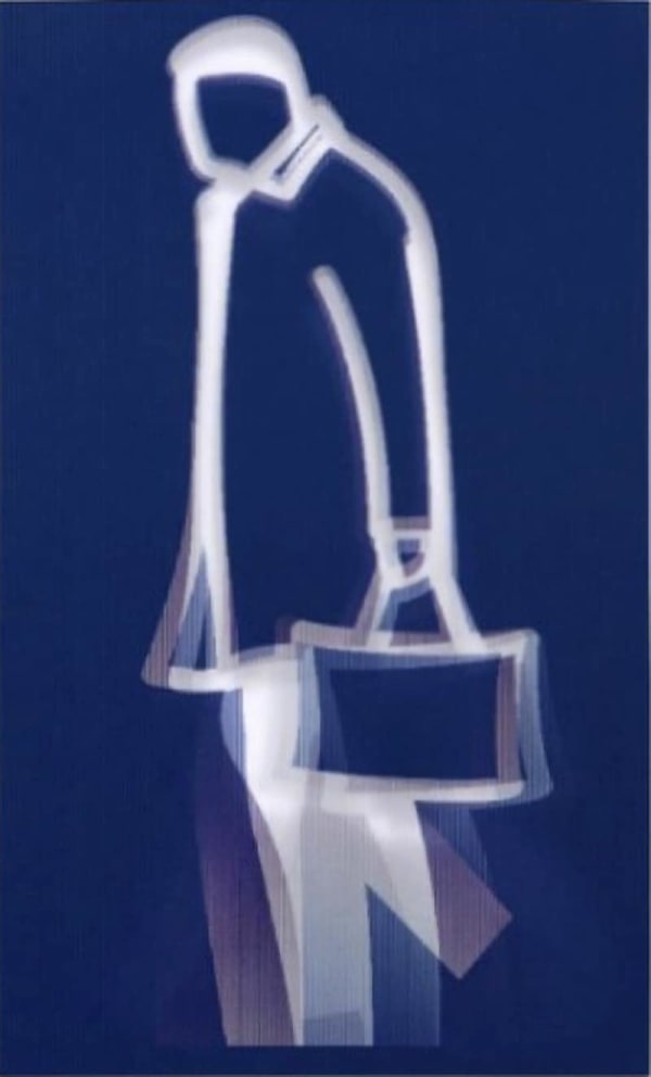 Julian Opie Old Street Walkers: Leather Bag, 2022