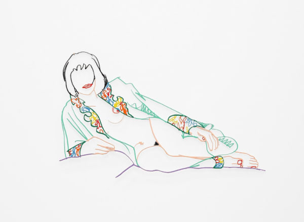 Monica Lying On One Elbow With Robe