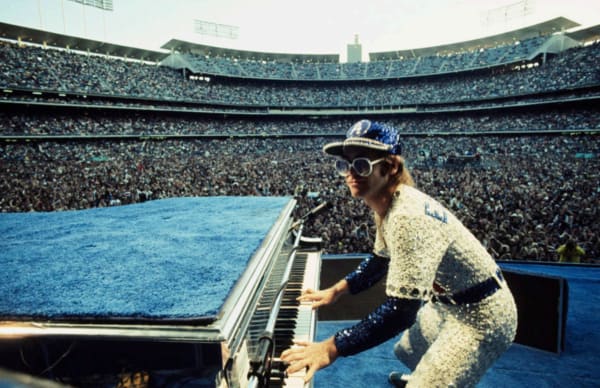 Terry O'Neill Elton John at Dodger Stadium, 1975