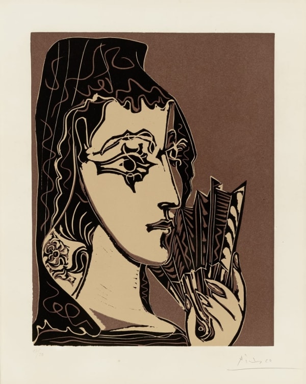Pablo Picasso Portrait de Jacqueline en Carmen (L'Espagnole) , 1962
