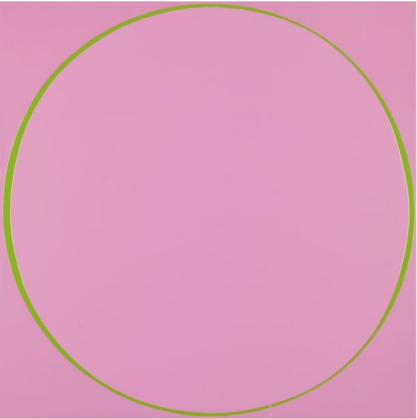 Untitled Circle Painting: Pink/Green/Pink