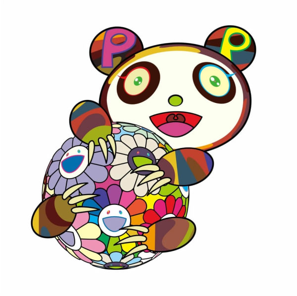 Takashi Murakami, A Panda Cub Hugging a Ball of Flowers