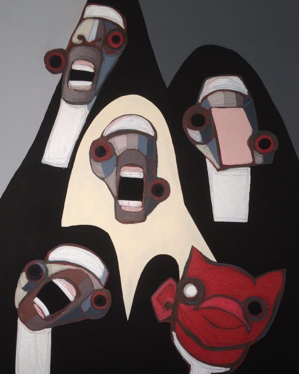 Cino Angioni, Suore con diavoletto rosso, 2021