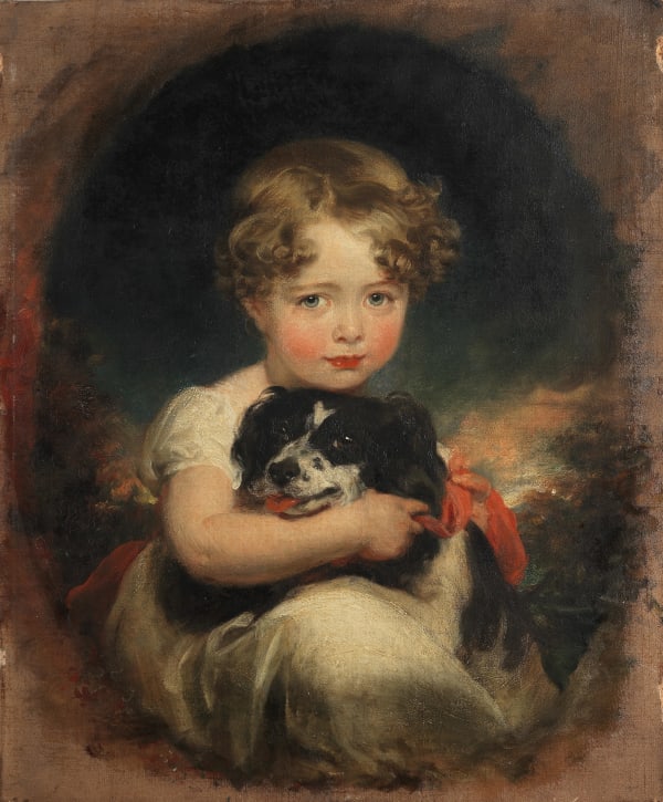 Sir Thomas Lawrence, Portrait of Jane Allnutt with her pet spaniel