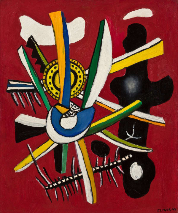 Fernand Léger, Fantaisie sur fond rouge, 1943