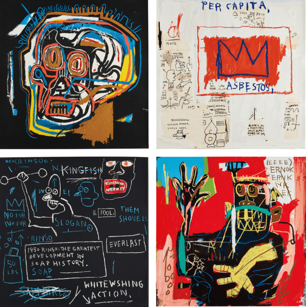 Jean-Michel Basquiat, Portfolio I Untitled (Head); Untitled (Per Capita); Untitled (Rinso); and Untitled (Ernok), 1983/2001