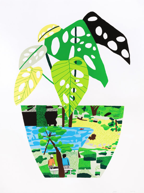 Jonas Wood, Landscape Pot with Plant, 2017