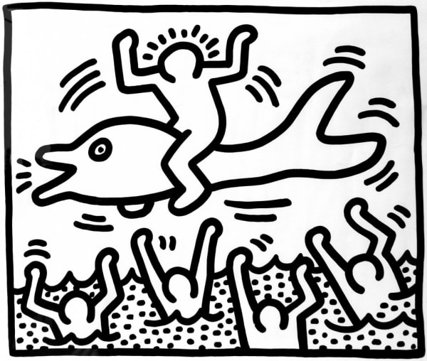 Keith Haring, Untitled (Man on Dolphin), 1987