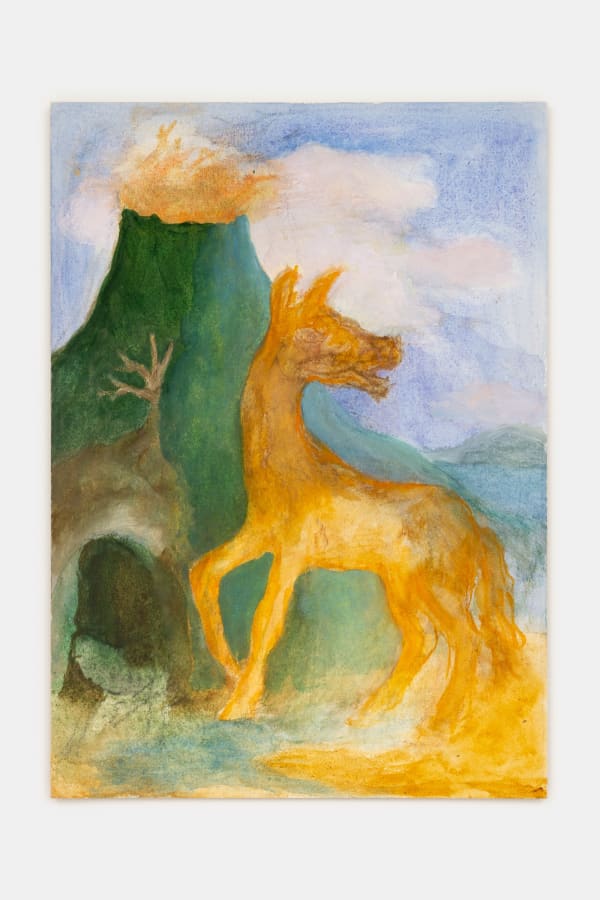 Ken Kiff, Untitled - Golden Horse and Erupting Volcano, 1985-1986
