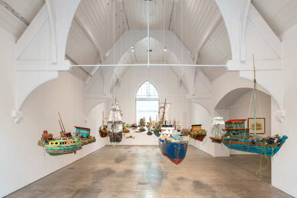 Hew Locke, Installation view of Armada, 2019