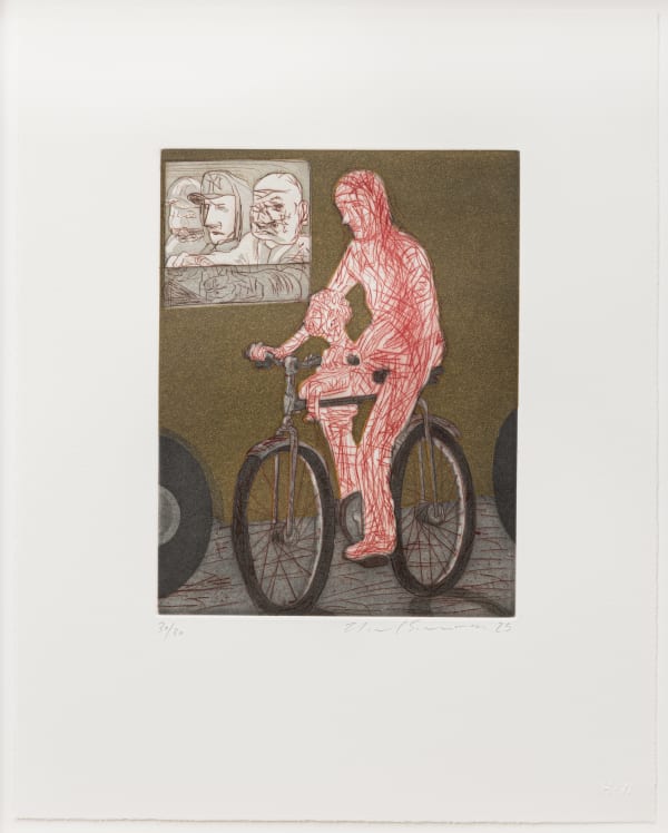 Nicole Eisenman, Woman and Child Biking in the City, 2025
