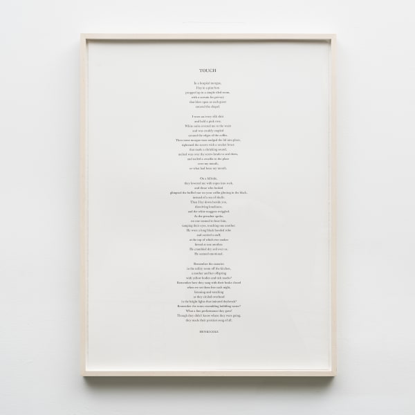 Kiki Smith, Touch (poem), 2006