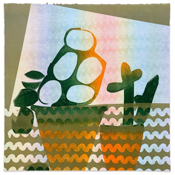 Karen Lederer abstract floral monoprint