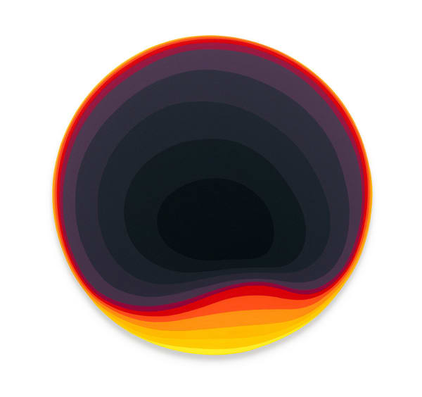Jan Kaláb black gradient circle with melting warm gradient inside