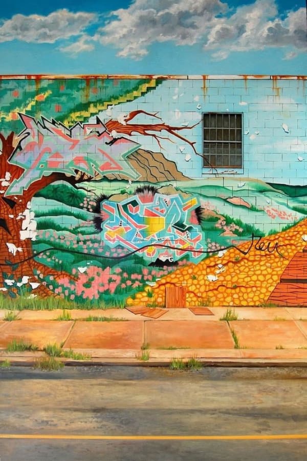 Jessica Hess painting of mural on wall