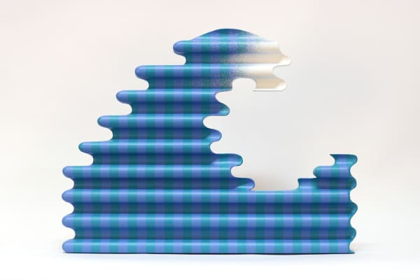 abstracted sculpture of a wave