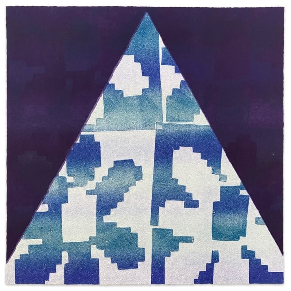 Karen Lederer floral pyramid monoprint