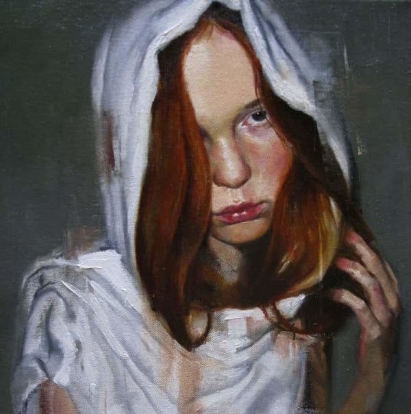 Adam Caldwell portrait of woman with scarf