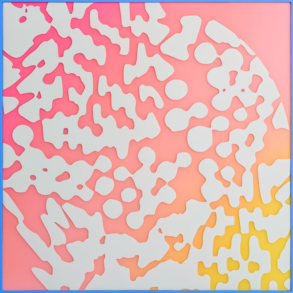 pink, white, and yellow resin sculpture by artist Rachel Strum