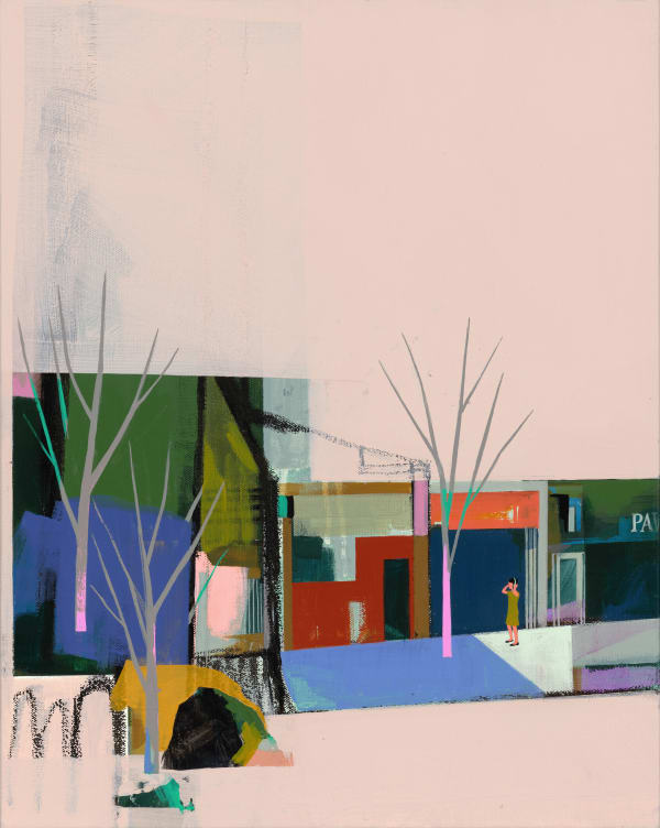 Seonna Hong "Pawn Shop" acrylic and pastel on canvas