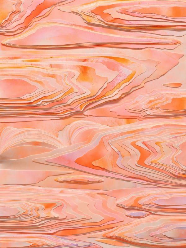 Carolynn Haydu's piece with pink and orange paper