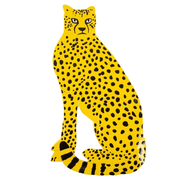 Lorien Stern - ceramic sculpture yello cheetah sitting
