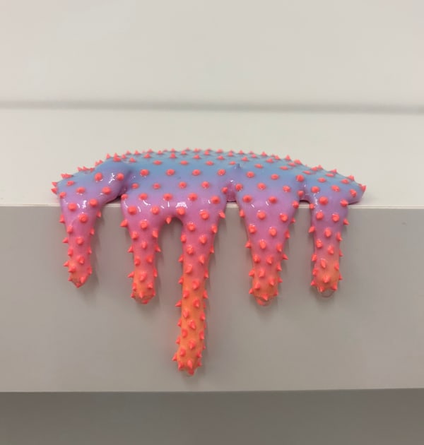 pink, orange, and purple blob sculpture