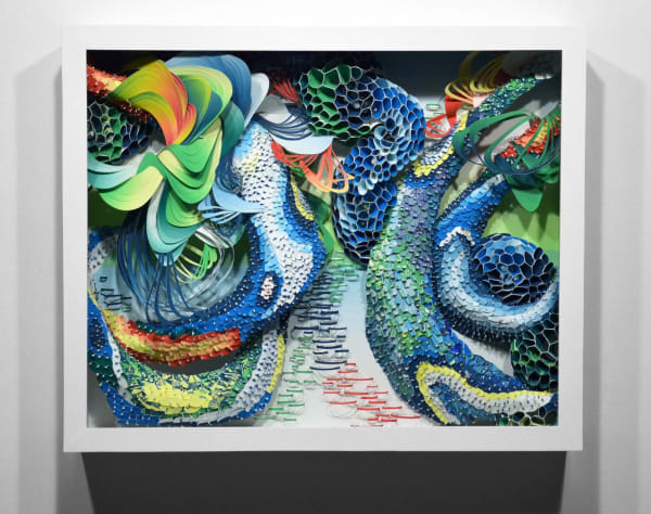 Crystal Wagner colorful abstract biomorphic paper sculpture