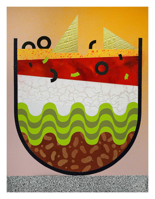 abstracted painting of a bowl of dip