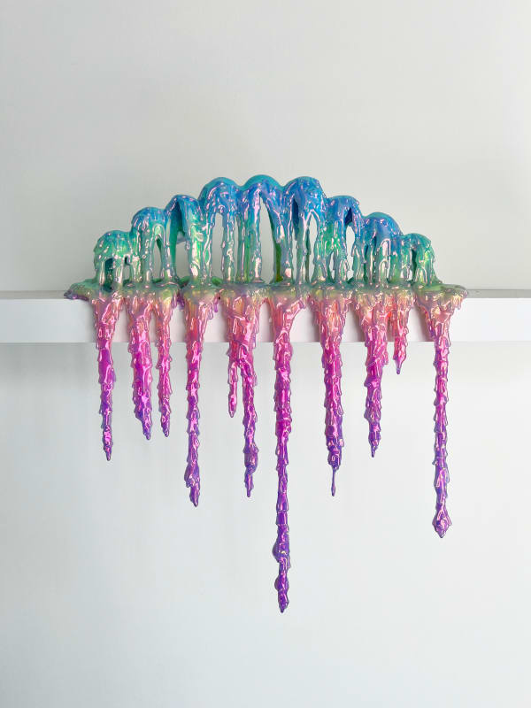 Dripping sculpture with rainbow gradient and shine by Dan Lam