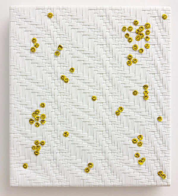 Didi Rojas Small shoelace weaving w/ Face "stickers"