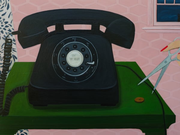 Painting by Angela Burson of an analog phone
