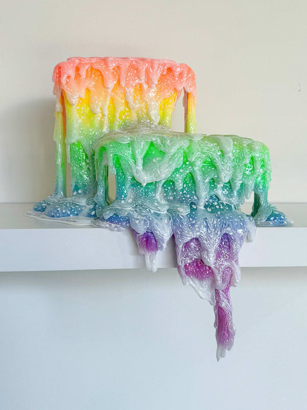 abstract brightly colored dripping sculpture by Dan Lam