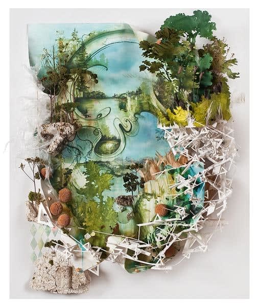 Gregory Euclide mixed media abstracted nature scene