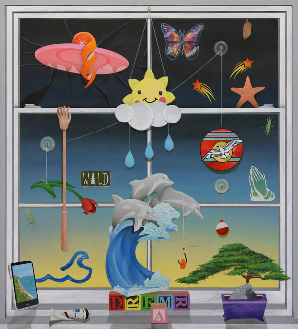 still life of objects in a window