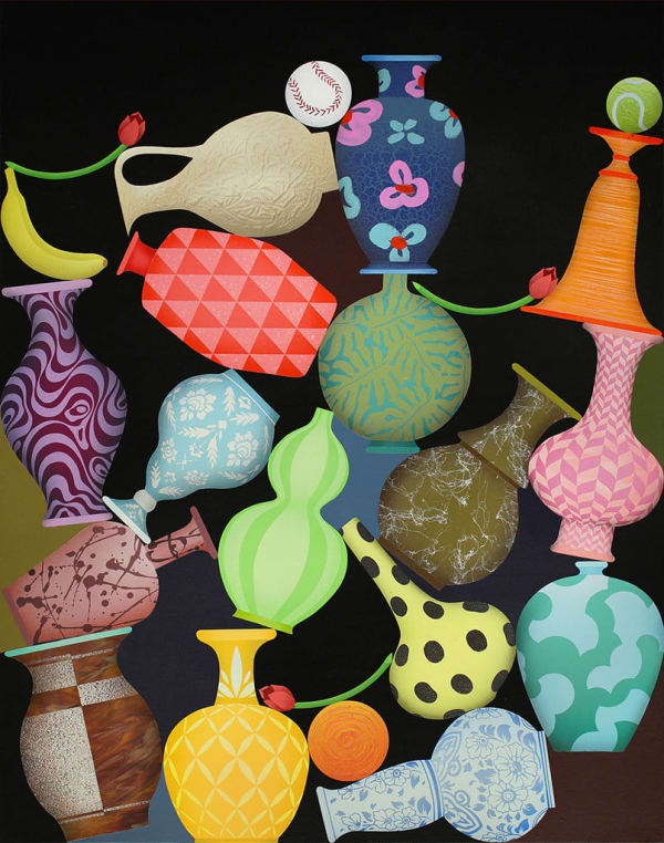 painting of assorted vases