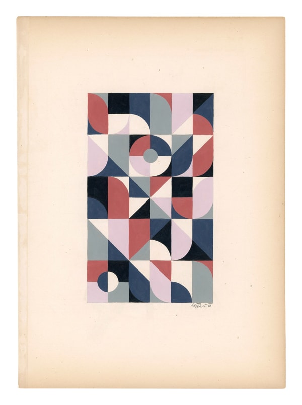 Scott Albrecht framed work on paper geometric pattern