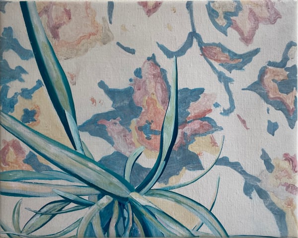 painting by Francisco Diaz Scotto of a plant and floral background