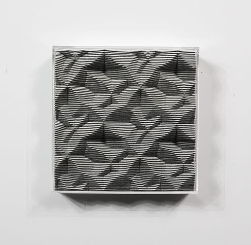 Gray felt textured square with a clear acrylic frame