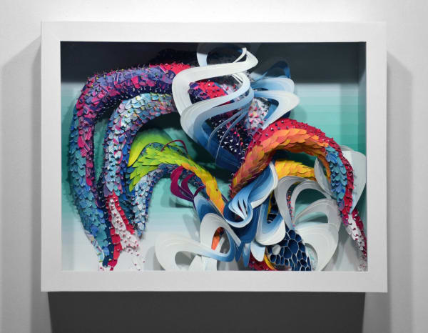 Crystal Wagner colorful abstract biomorphic paper sculpture
