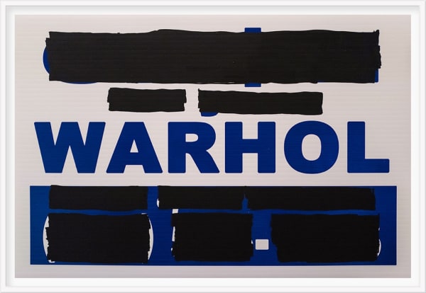 redacted sign reading warhol