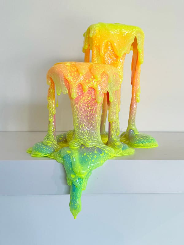 abstract brightly colored dripping sculpture by Dan Lam