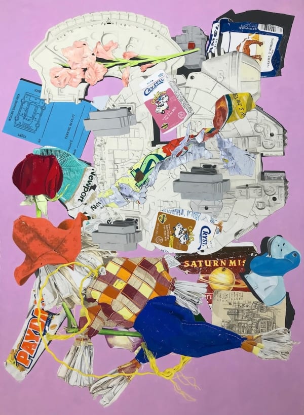 Alan Miknis - Gouache painting of everyday objects, such as cigarette box, snack bar, rose, book and etc.