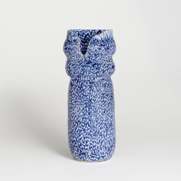 Courtney Krings blue and white speckled vase