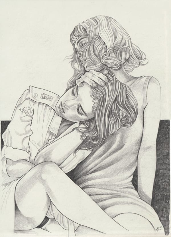 Martine Johanna, Mind Games (drawing) , 2021