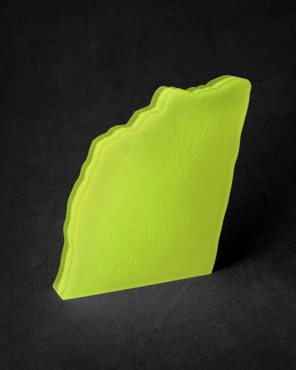 Rachel Strum resin neon sculpture abstract - yellow green