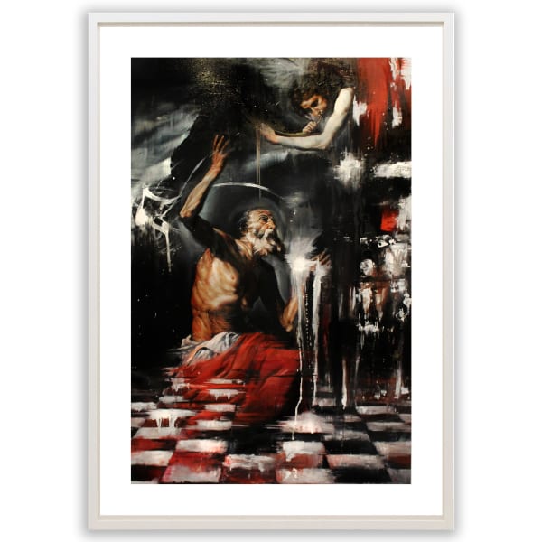 Jason Seife painting of two semi-abstracted figures