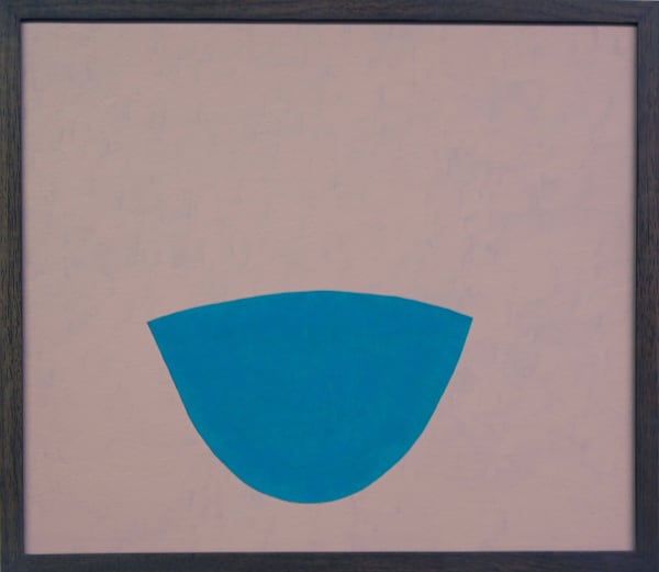 Stuart Pittman's painting of a blue shape on a grey background