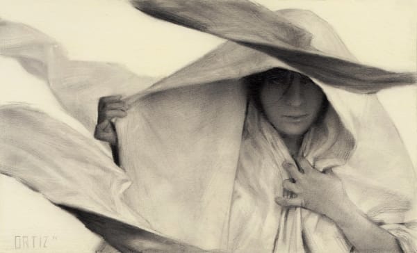 Karla Ortiz graphite drawing of figure